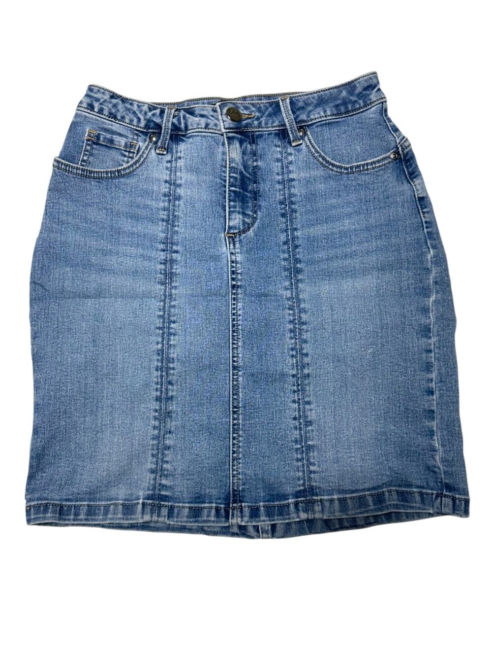 Lee Riders Shape Illusion Slim Fit Blue Denim Skirt Size 30